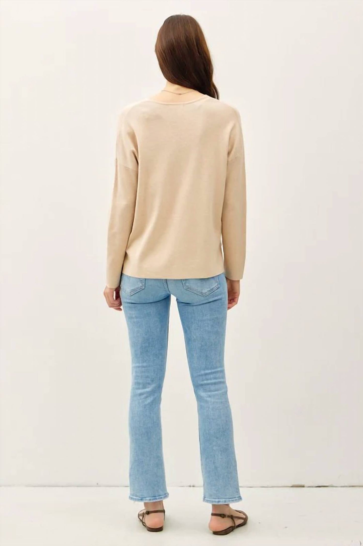 Be Cool - Relaxed V-neck Sweater With Center Seam