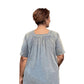 On The Plus Side - Chambray Short Sleeve Pop Over Top - Plus