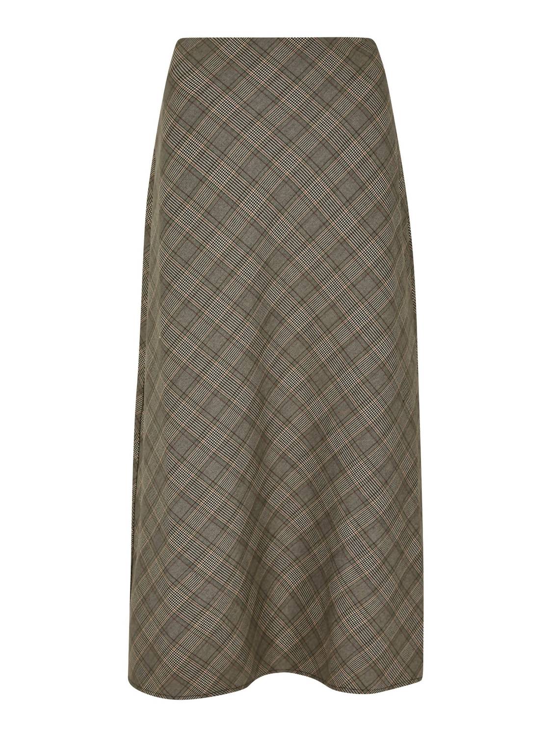 Apricot - Heritage Check Bias Maxi Skirt