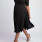The Curve La - Plus Size Knit Surplice Midi Dress With Full Skirt