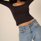 Project Social T - Danni Seamless Square Neck Long Sleeve Top