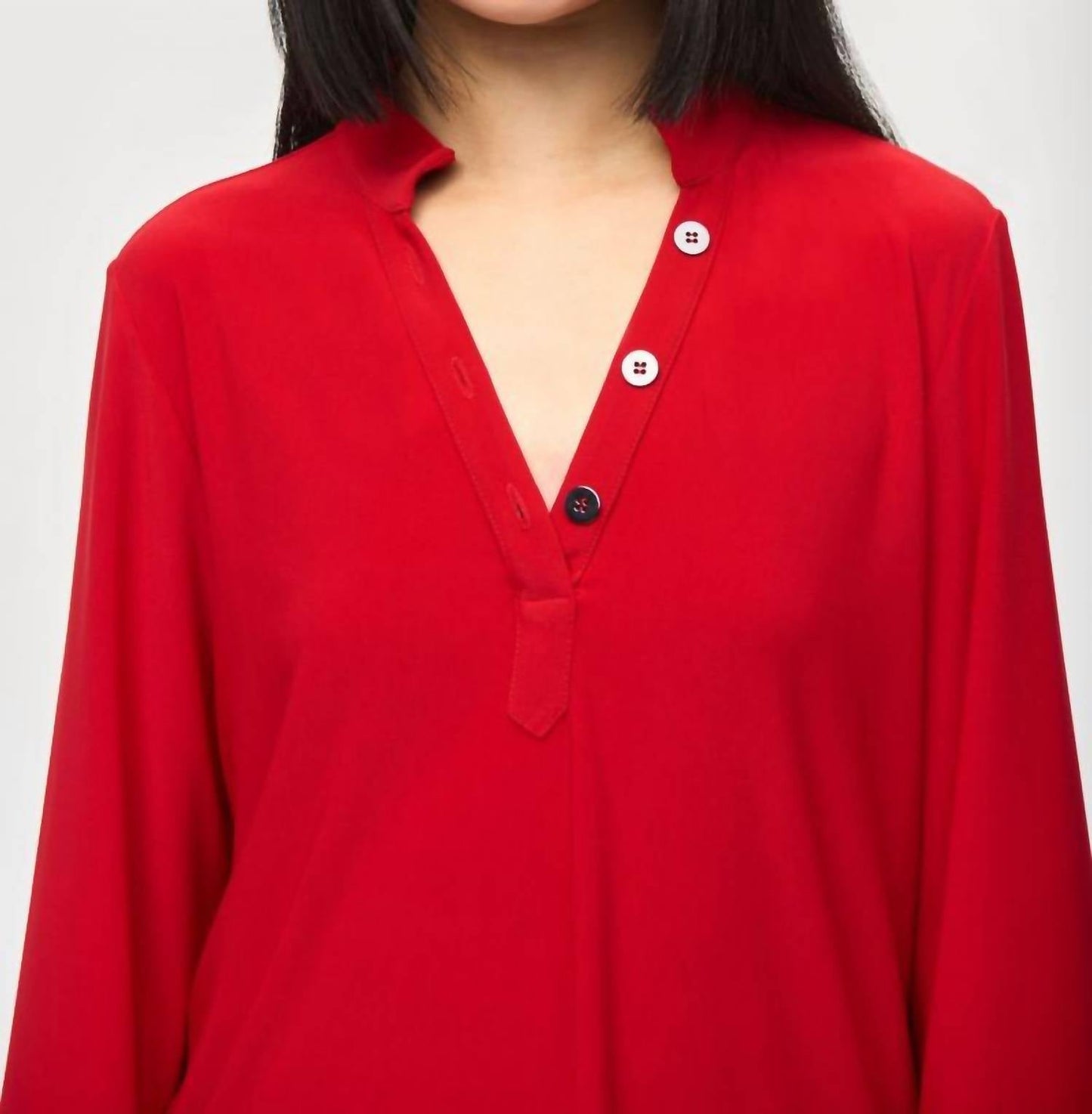 Joseph Ribkoff - Mandarin Collar 3/4 Sleeve Trapeze Tunic