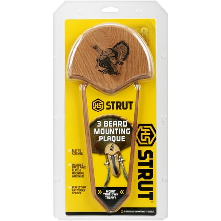 Hunters Specialties HS Strut Three Beard Mounting Plaque Natural Oak Finish