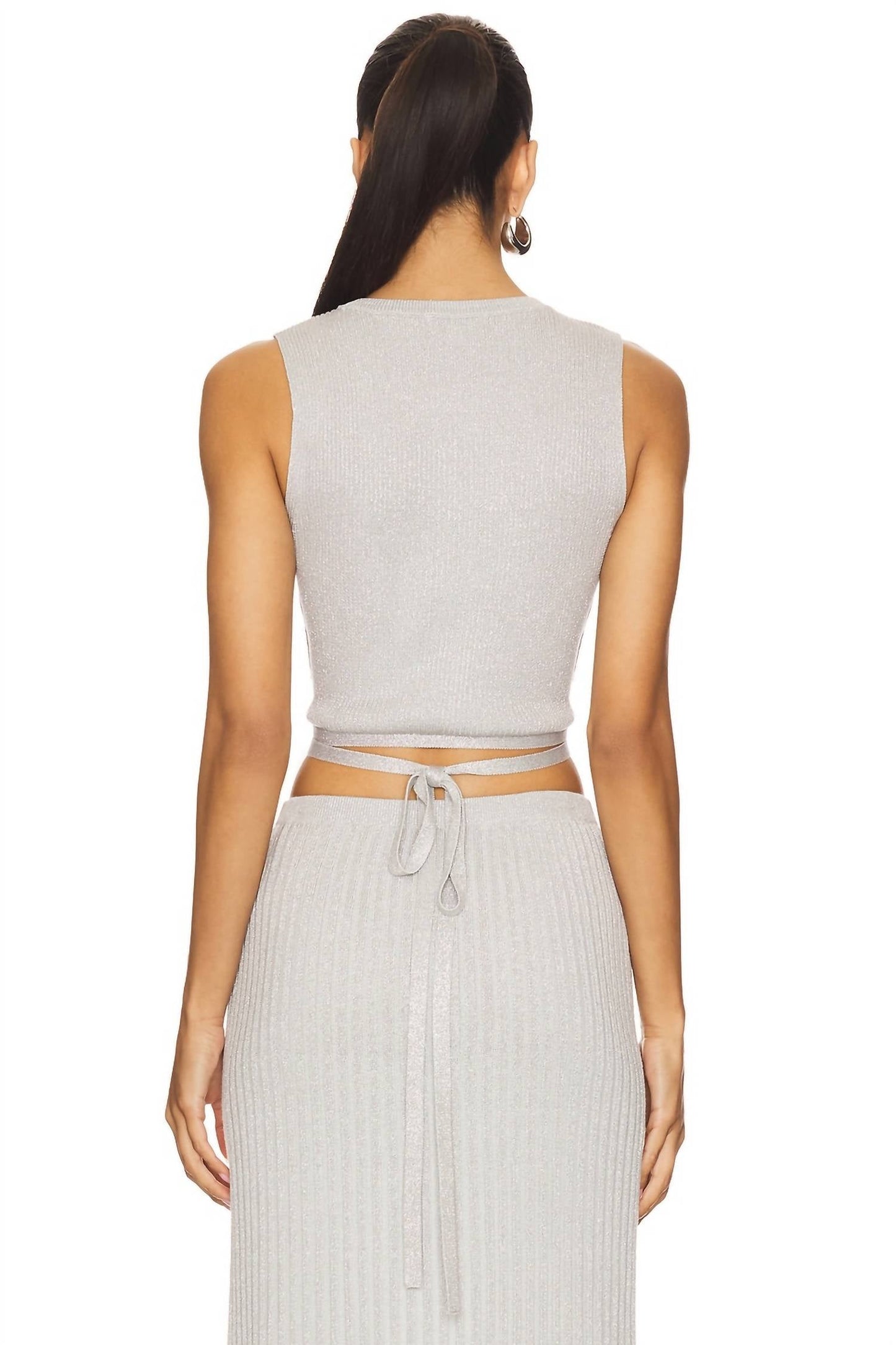 525 America - Stevie Cropped Lurex Tie Tank