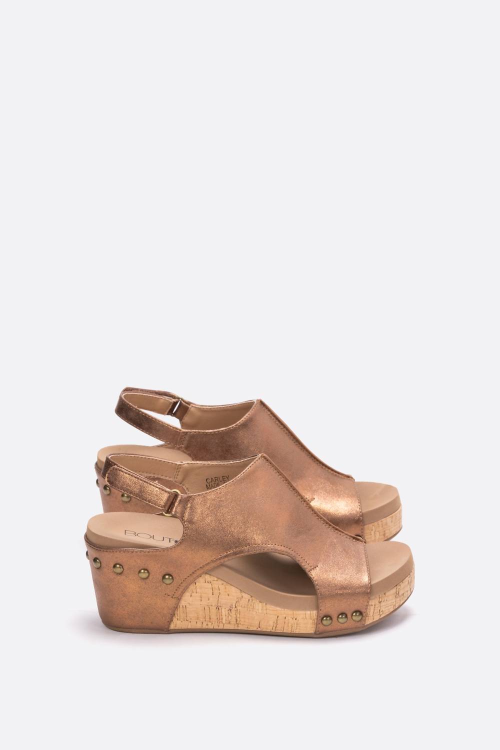 Corkys Footwear - The Carley Faux Leather Wedge Sandal