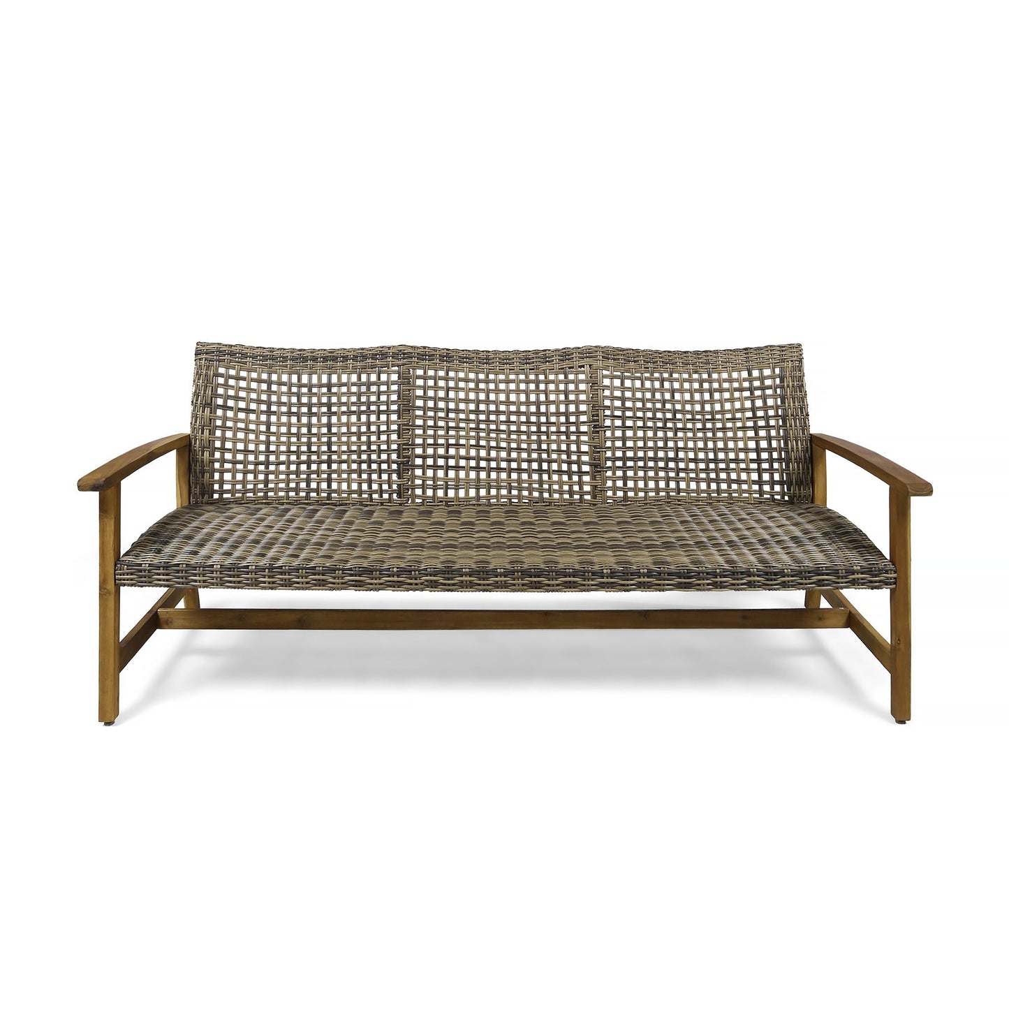 Outdoor 3 Seater Sofa With Rattan Cover - Gray