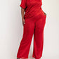 The Curve La - Plus Size Glitter Knit Short Sleeve Top And Wide Leg Pants Set