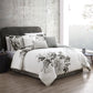 Ridgely 7 Pc Watercolor Black and White Floral Comforter Set