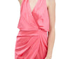 Do+Be - Satin Ruched V-Neck Dress