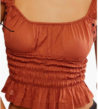 Free People - Sweet On You Smocked Crop Top