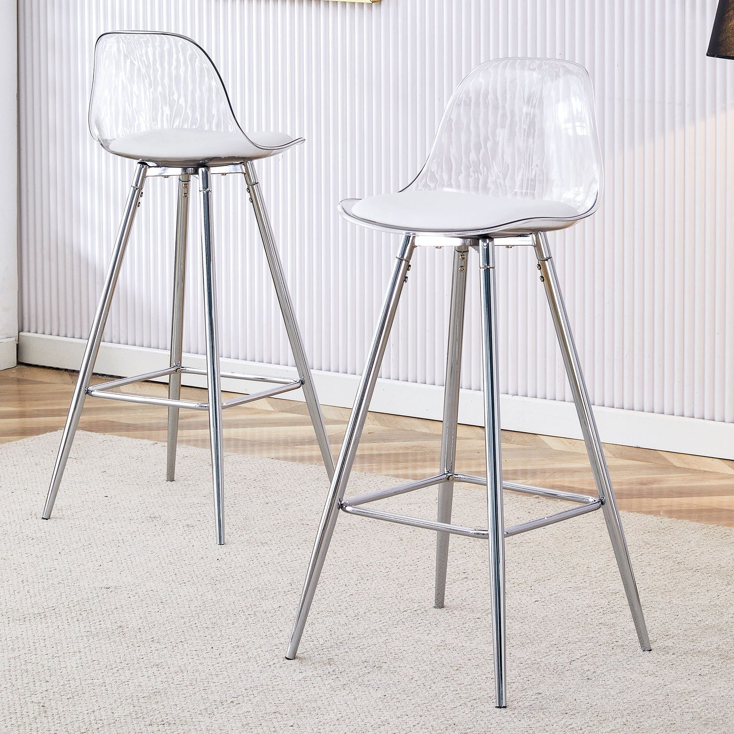 Stylish Upholstered Bar Chairs with Metal Legs