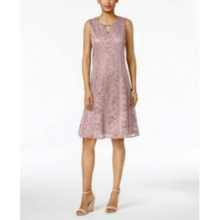 JM Collection Women's Lace A-Line Petite Dress - Pink