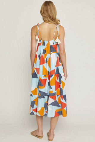 Entro - Abstract Print Midi Dress