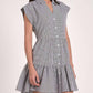 Elan - Cap Sleeve Button Down Mini Dress