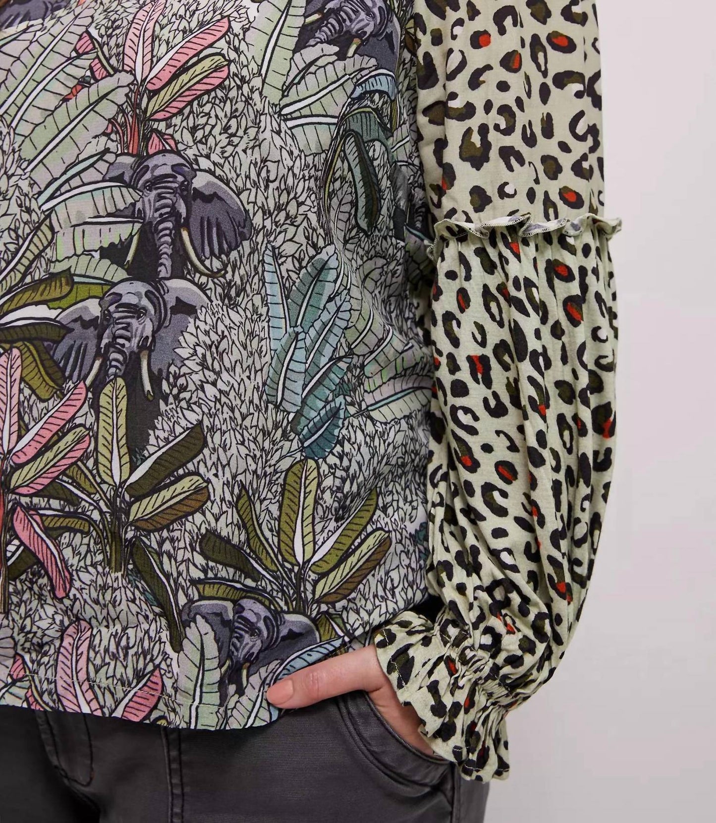 -Bl^Nk- - Sibley Safari Cheetah Print Blouse