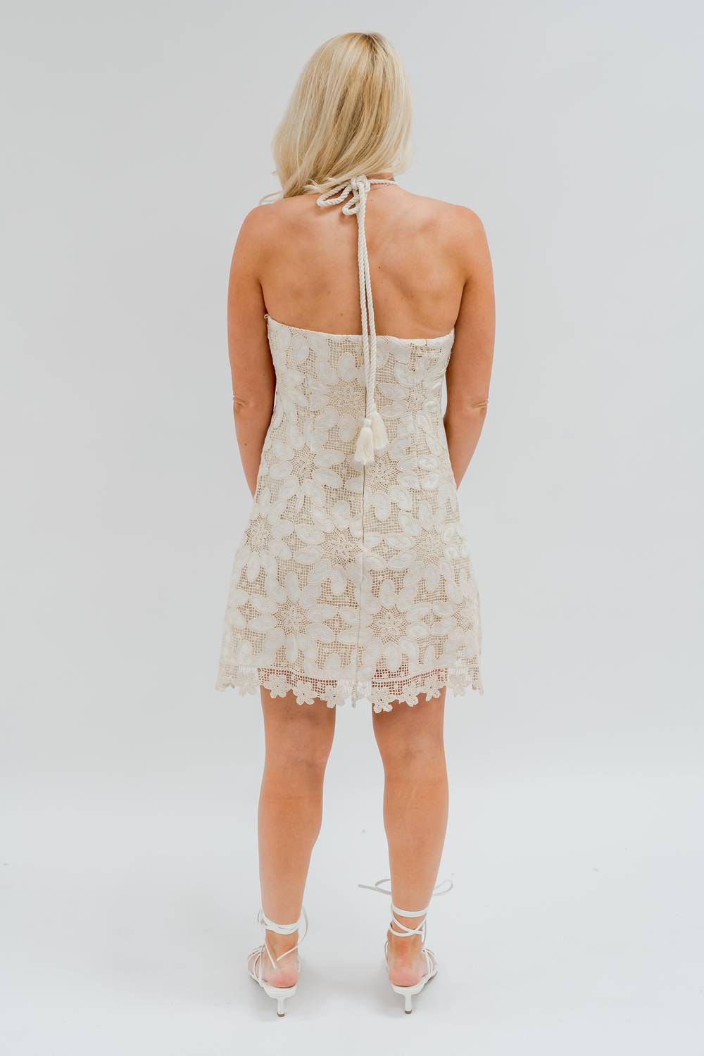 Arose Studio - Halter Lace Mini Dress
