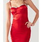 Cason Couture - The Ruby Satin Bustier Bodycon Mini Dres