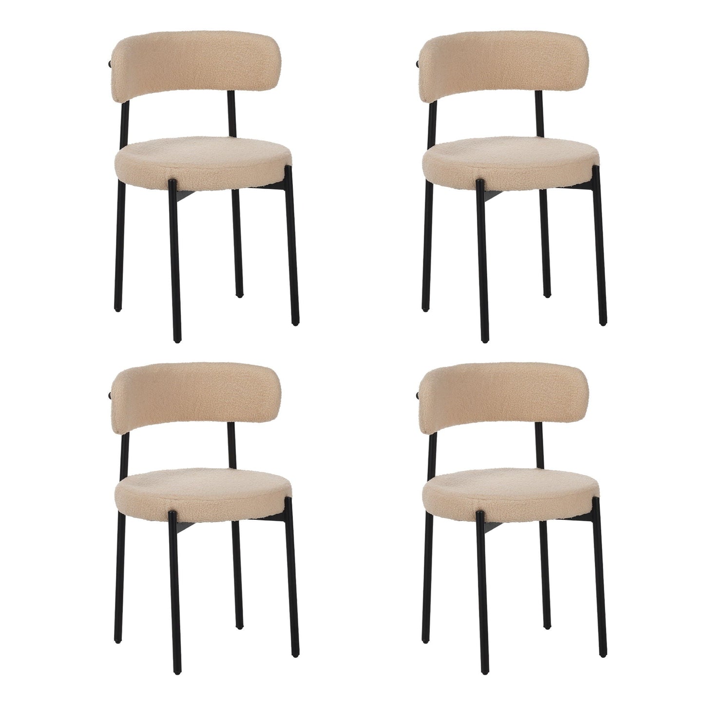 Medieval - Curved Back Kitchen Dining Chairs (Set of 4) - Beige