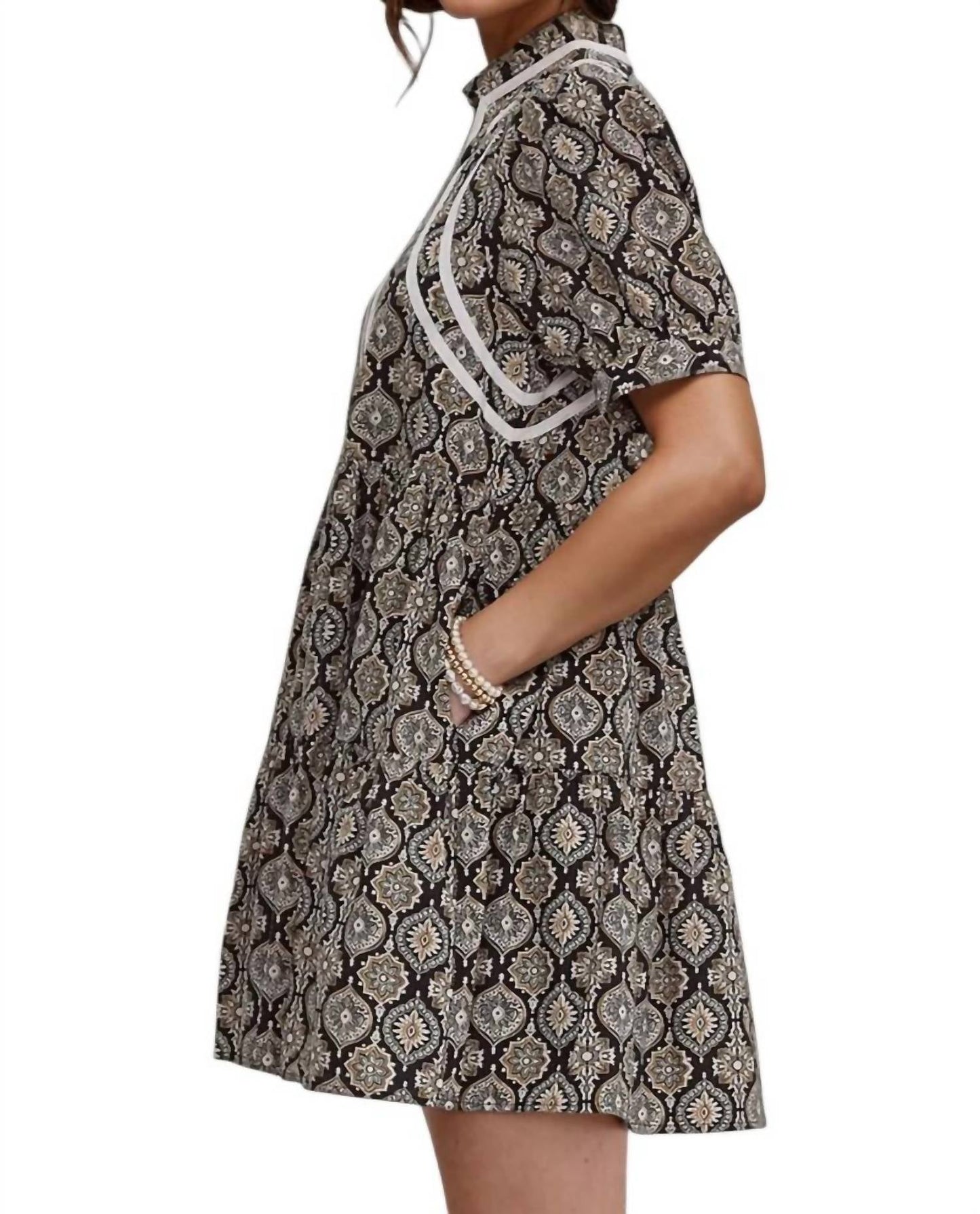 Entro - Katrina High Neck Babydoll Dress