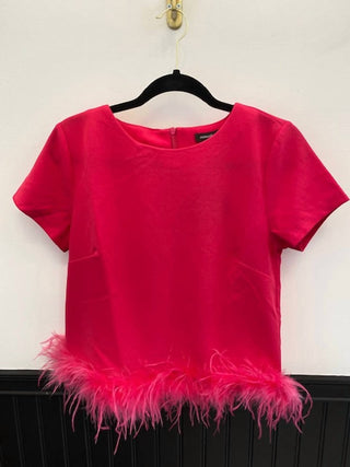 Mittoshop - Women's Barbie Girl Feather Short Sleeve Top