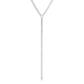 Eklexic - Women's Micro Link Curb Chain Lariat Necklace