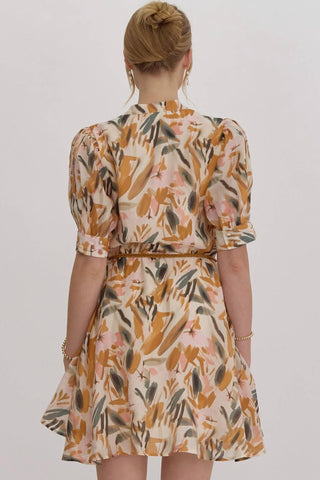 Entro - Leaf Print Dress