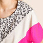 Bibi - Leopard & Color Block Top