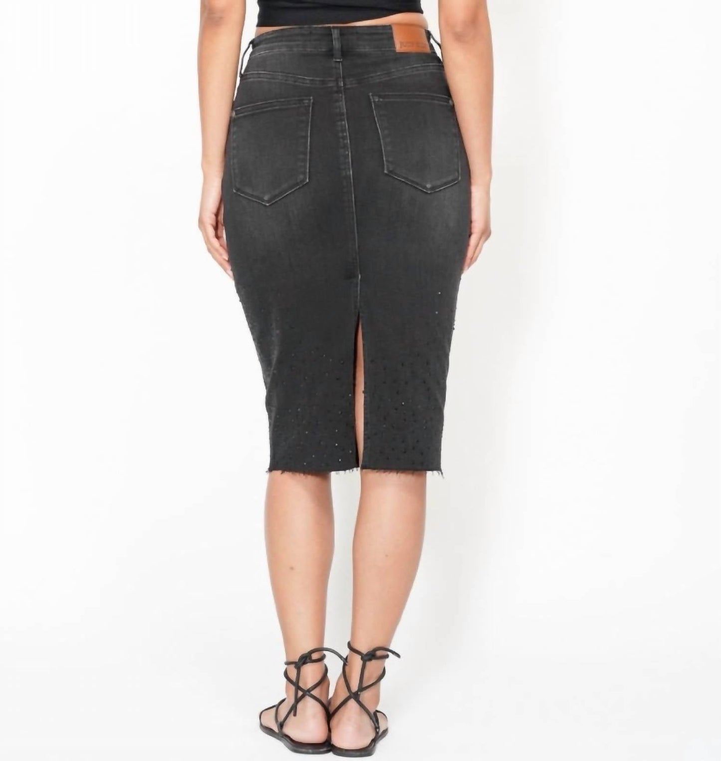Judy Blue - High Waist Rhinestone Embellished Midi Skirt