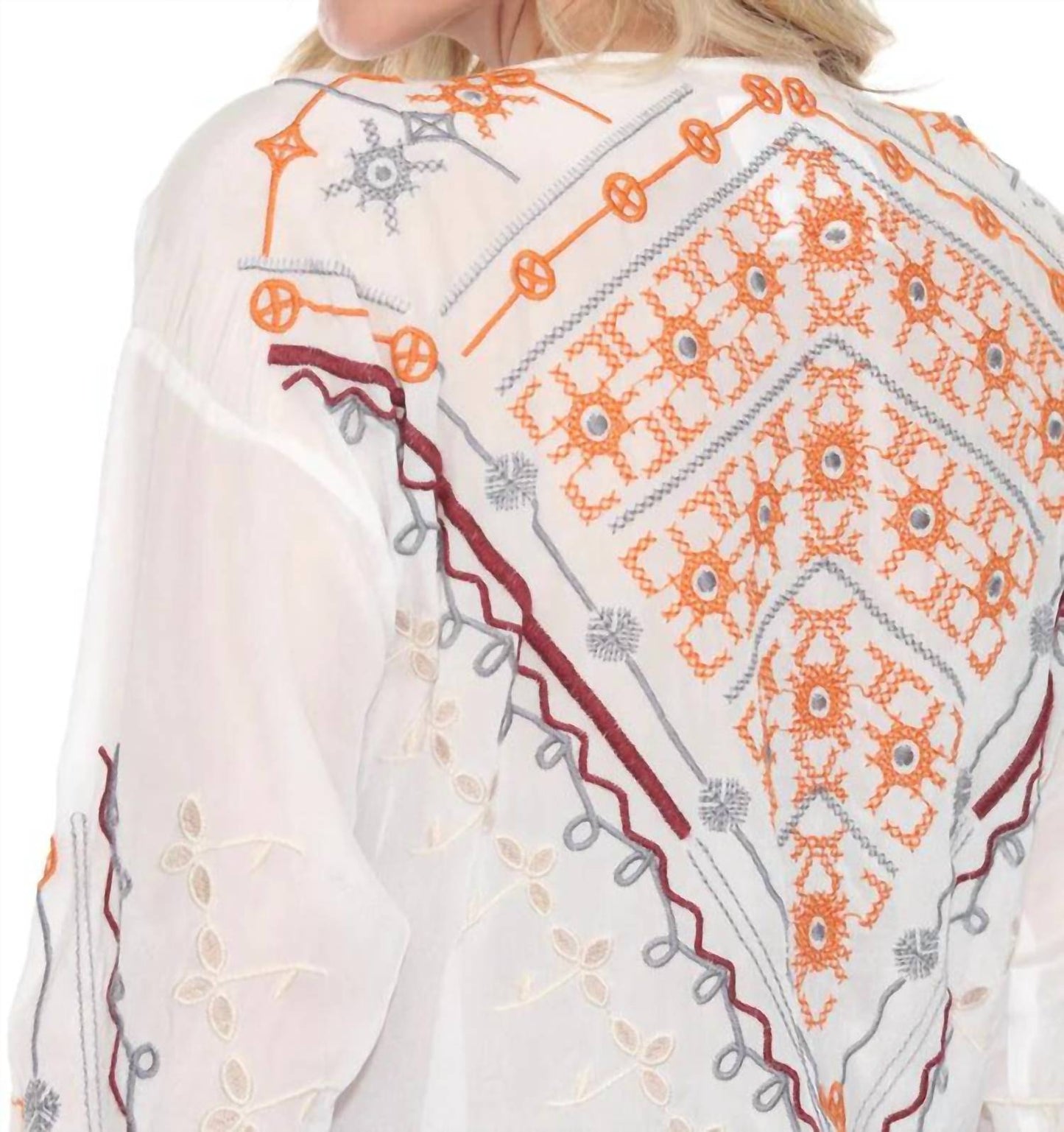 Johnny Was - Charlize Embroidered Silk Blouse