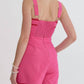 Entro - Solid Romper With Embroidered Detail