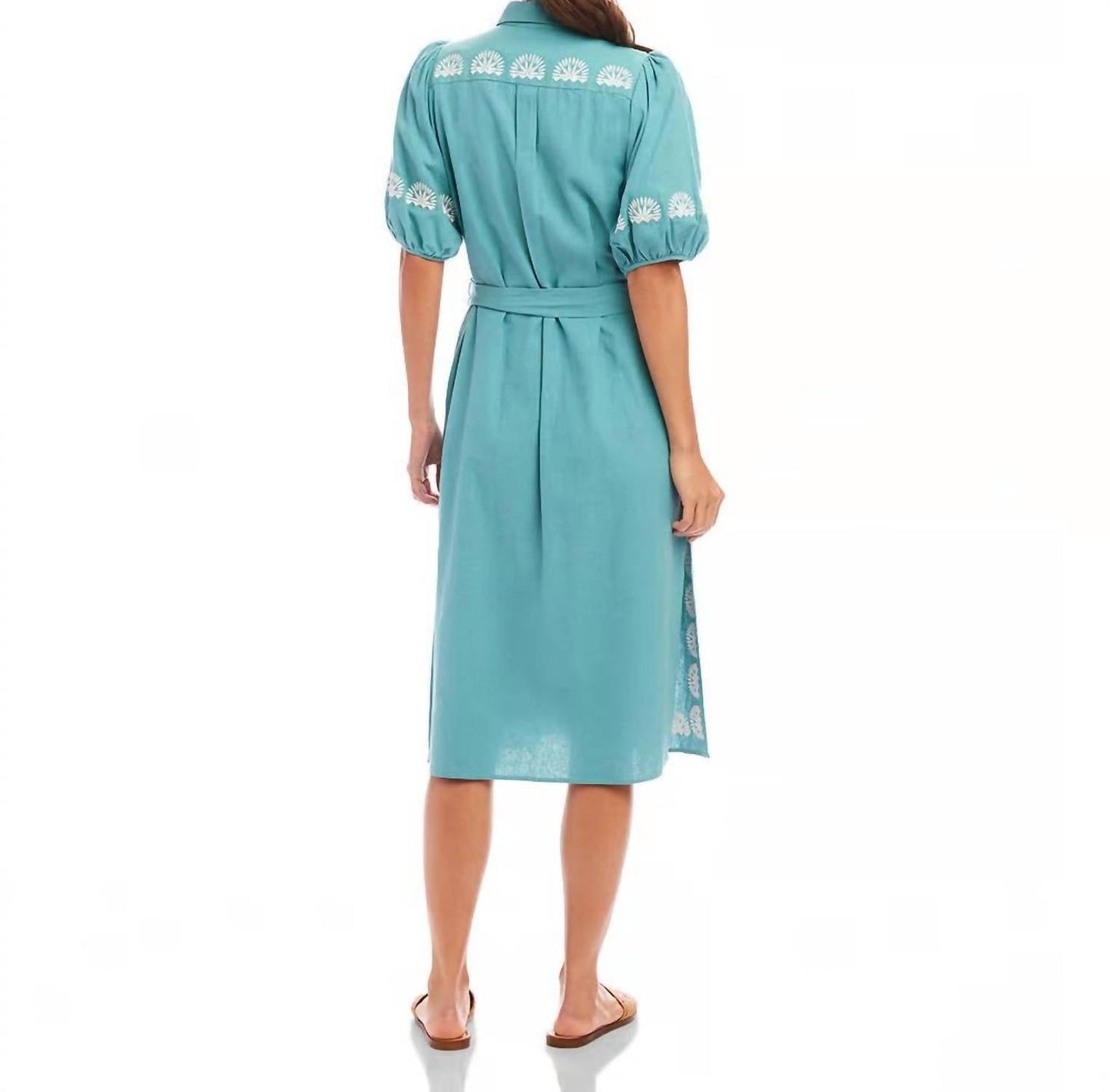 Karen Kane - Embroidered Linen Blend Shirtdress