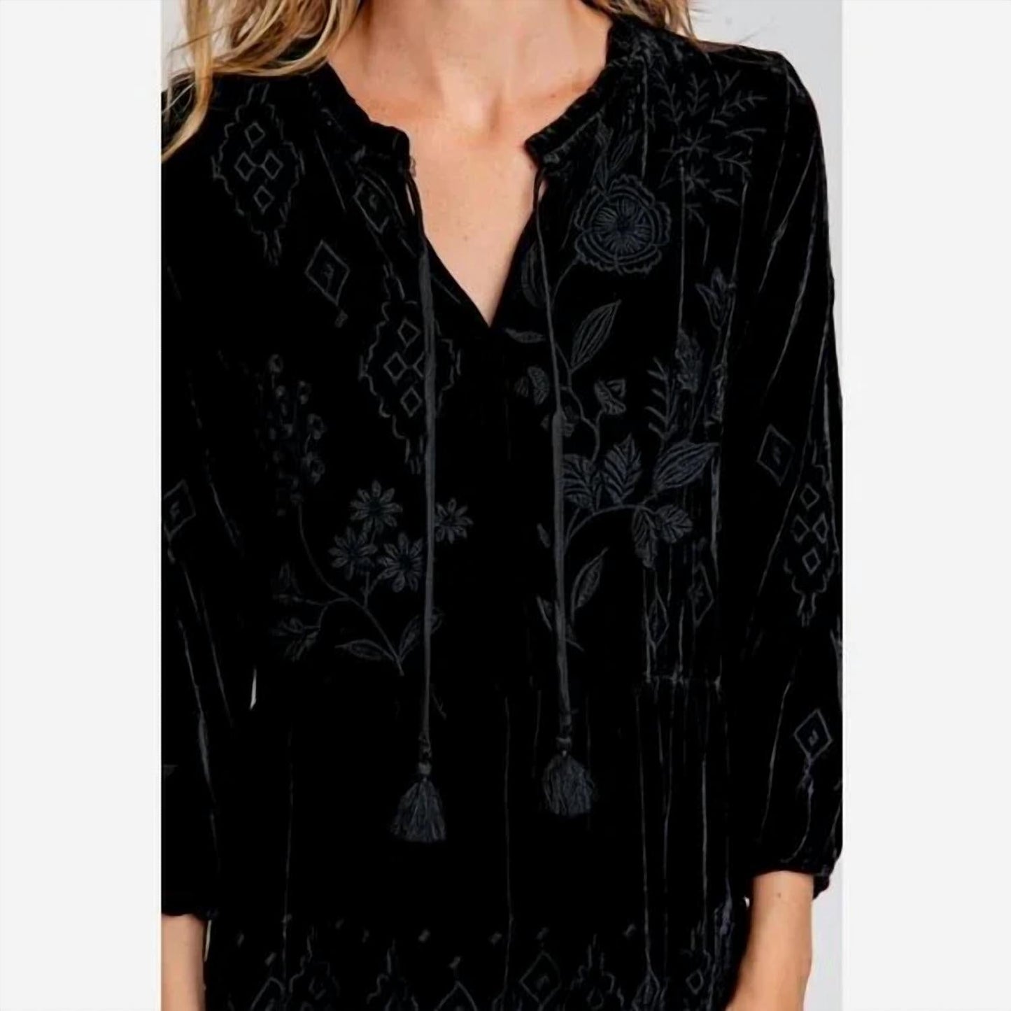 Johnny Was - Ivey Velvet Field Tiered Embroidery