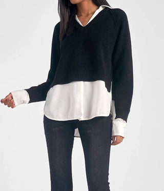 Elan - Stevie Layered Sweater/Shirt Combo