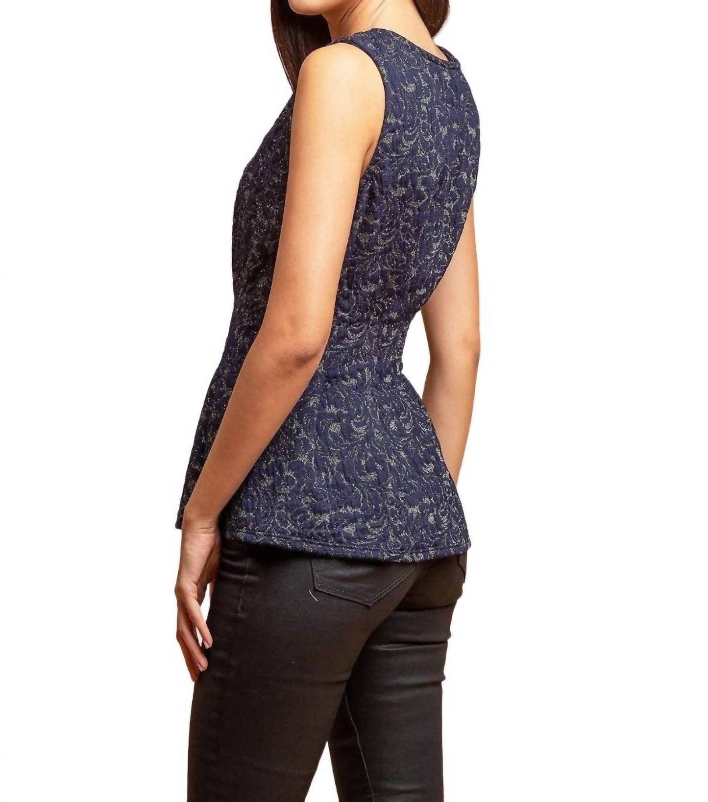 Eva Franco - Metallic Peplum Top