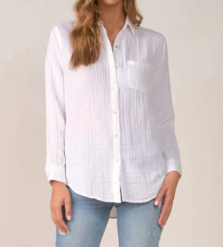 Elan - St. Barths Breezy Long Sleeve Button Down Top
