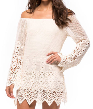 Jen'S Pirate Booty - Geometric Lace Off The Shoulder Mini Dress