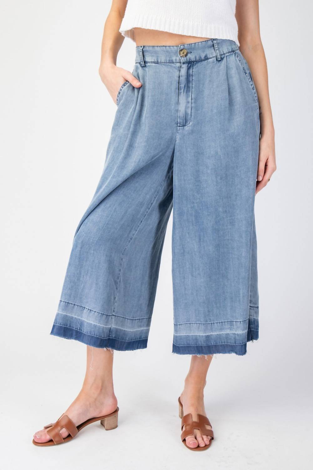 Ee:Some - Way To Wear Wide Leg Capri Pant