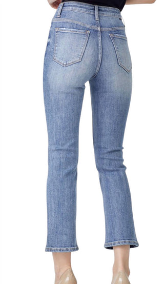 Risen - Straight Leg Asymetrical Zipper Jeans