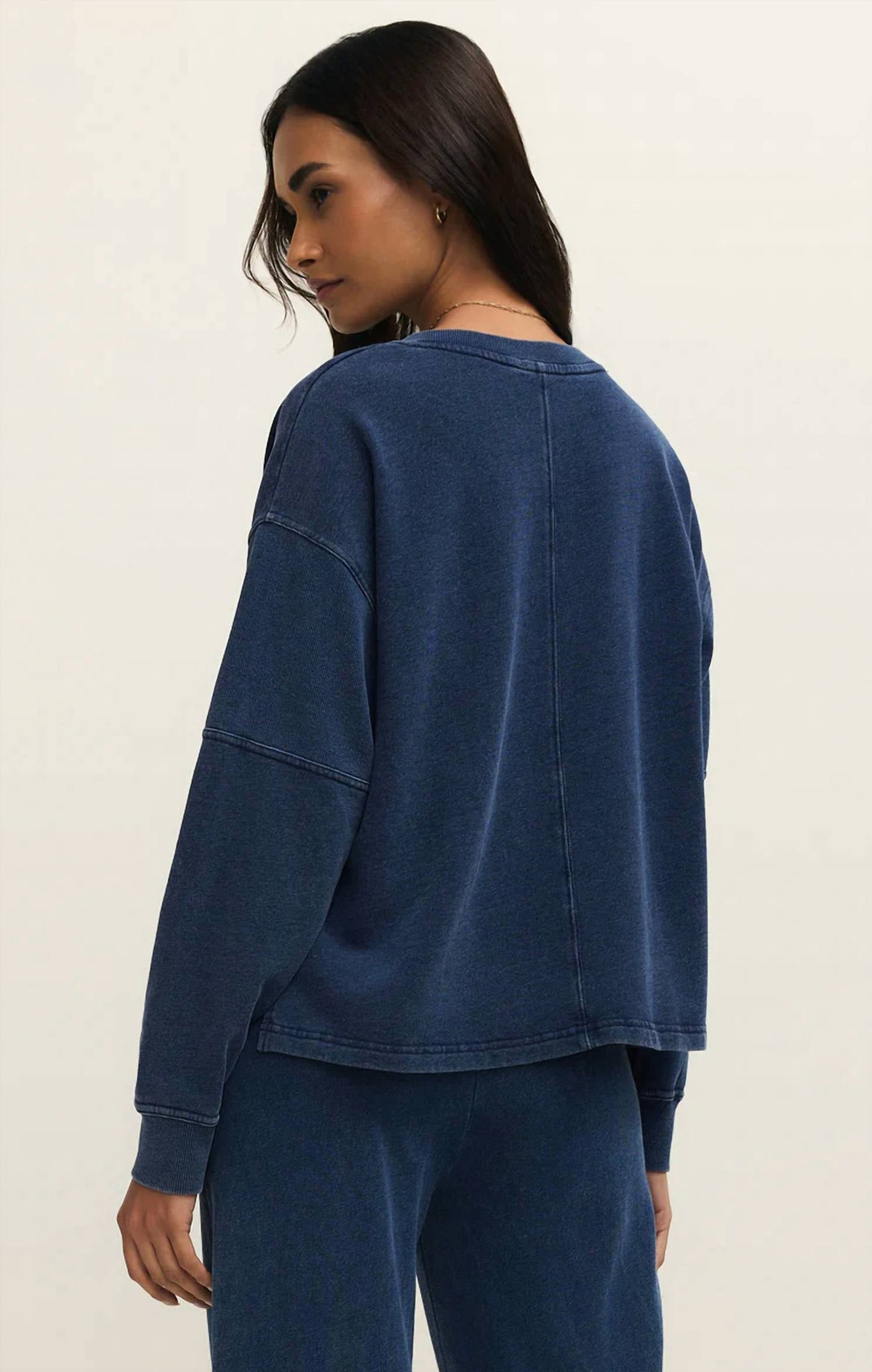 Z Supply - delphine knit denim sweatshirt