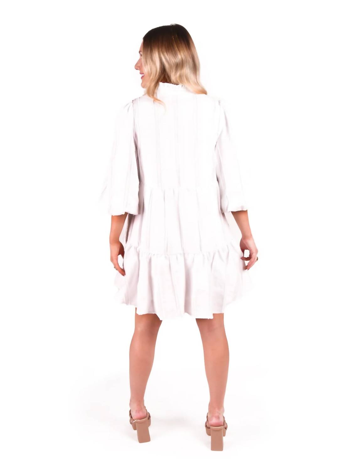 Emily Mccarthy - Frankie Linen V-neck Dress