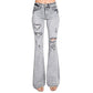 Petra153 - Kelly Mid Rise Stretch Flare Jean With Trouser Hem
