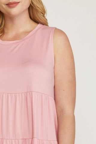 Entro - Ruffle Tiered Short Dress Plus