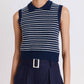 Matthew Bruch - Striped Mesh Collar Tank Top
