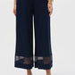Joseph Ribkoff - High Waist Mesh Insert Wide Leg Pants