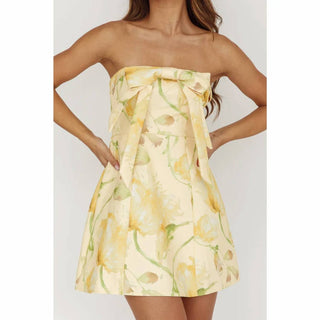 One And Only Collective - Strapless Floral Mini Dress