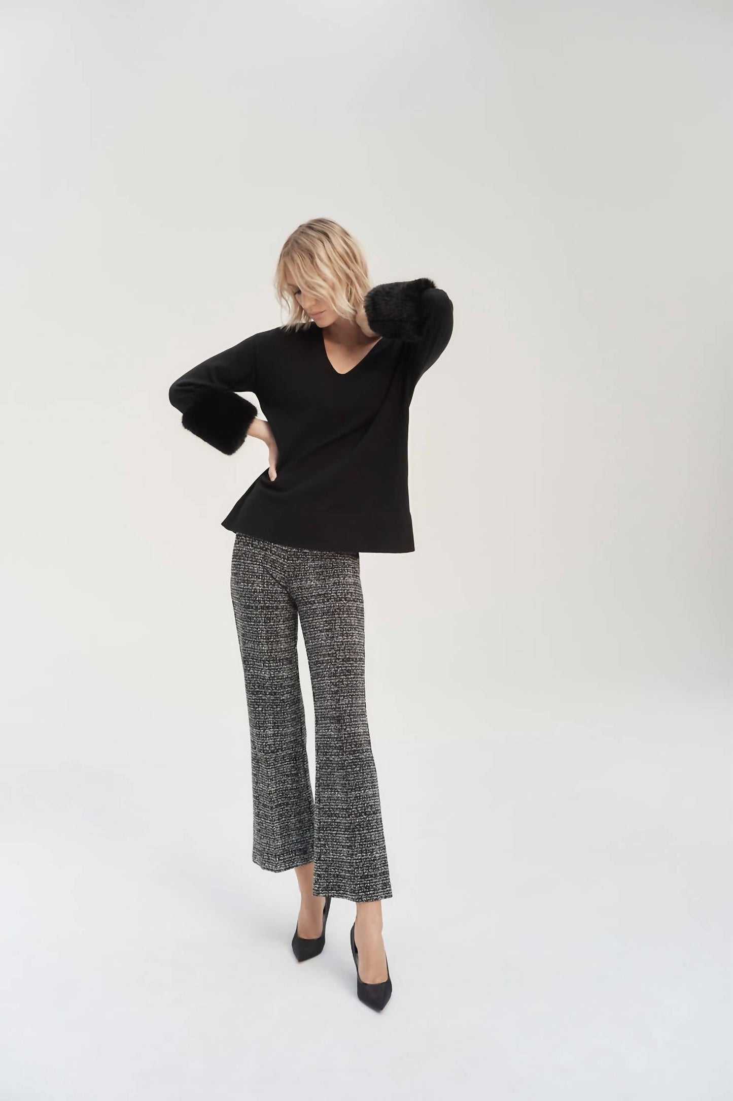 Joseph Ribkoff - Jacqard Knit Abstract Print Pants