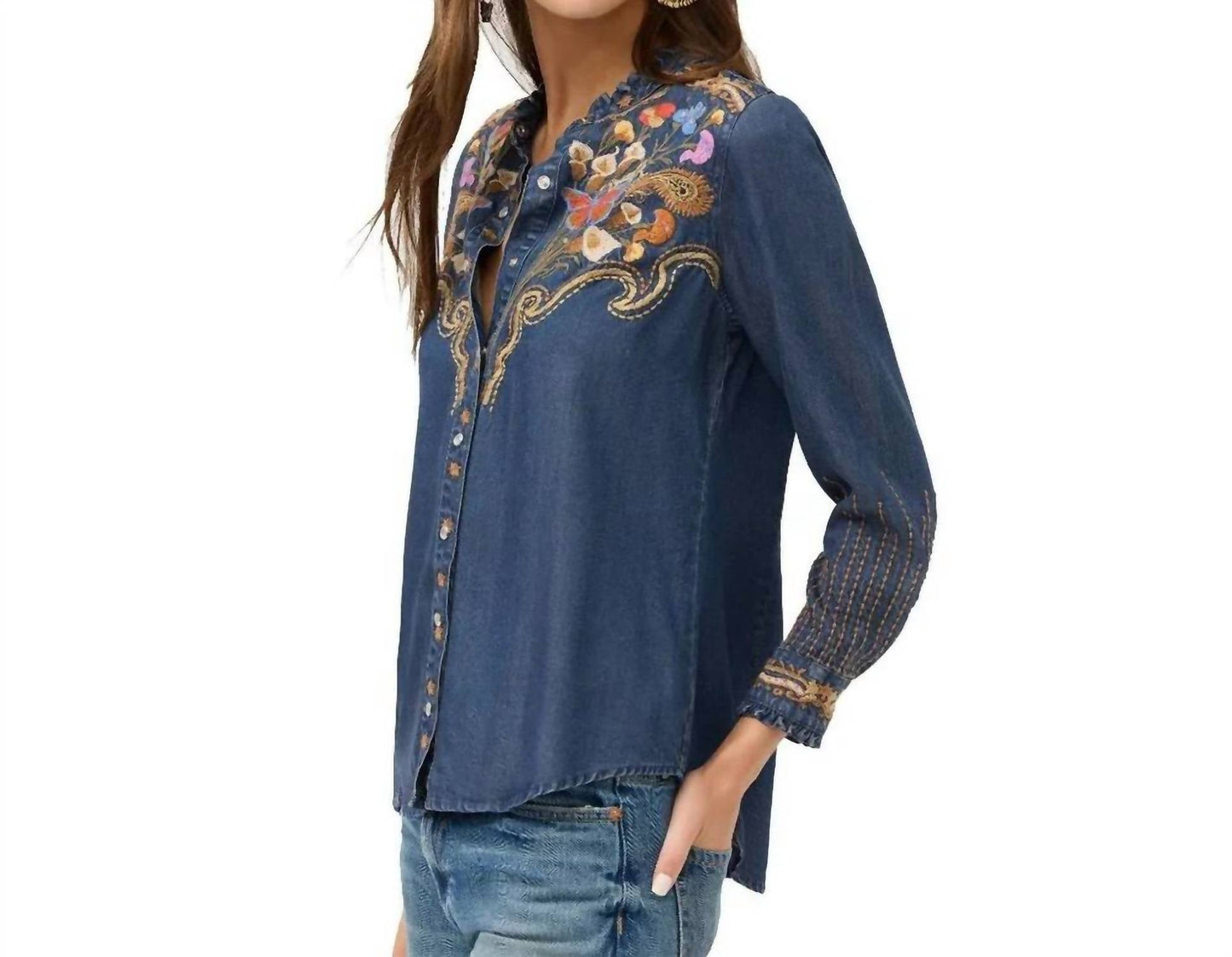 Johnny Was - DURAGO RUFFLE NECK SHIRT