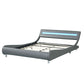 Queen Size Upholstered Platform Bed Frame with LED Lighting