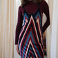 Mima Rosso - Velour Striped Pinafore Dress