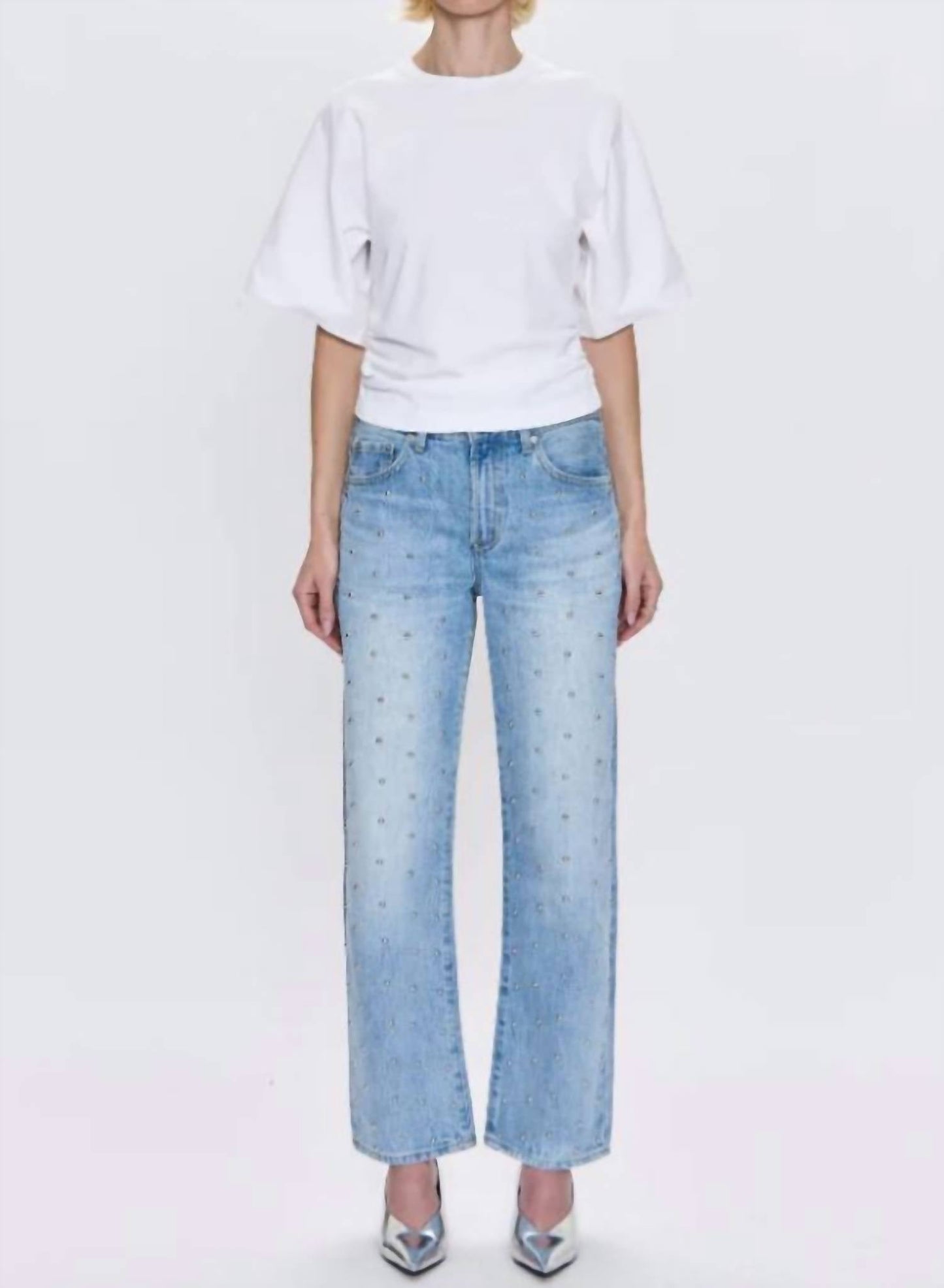 Pistola - Lexi Mid Rise Bowed Straight Jeans
